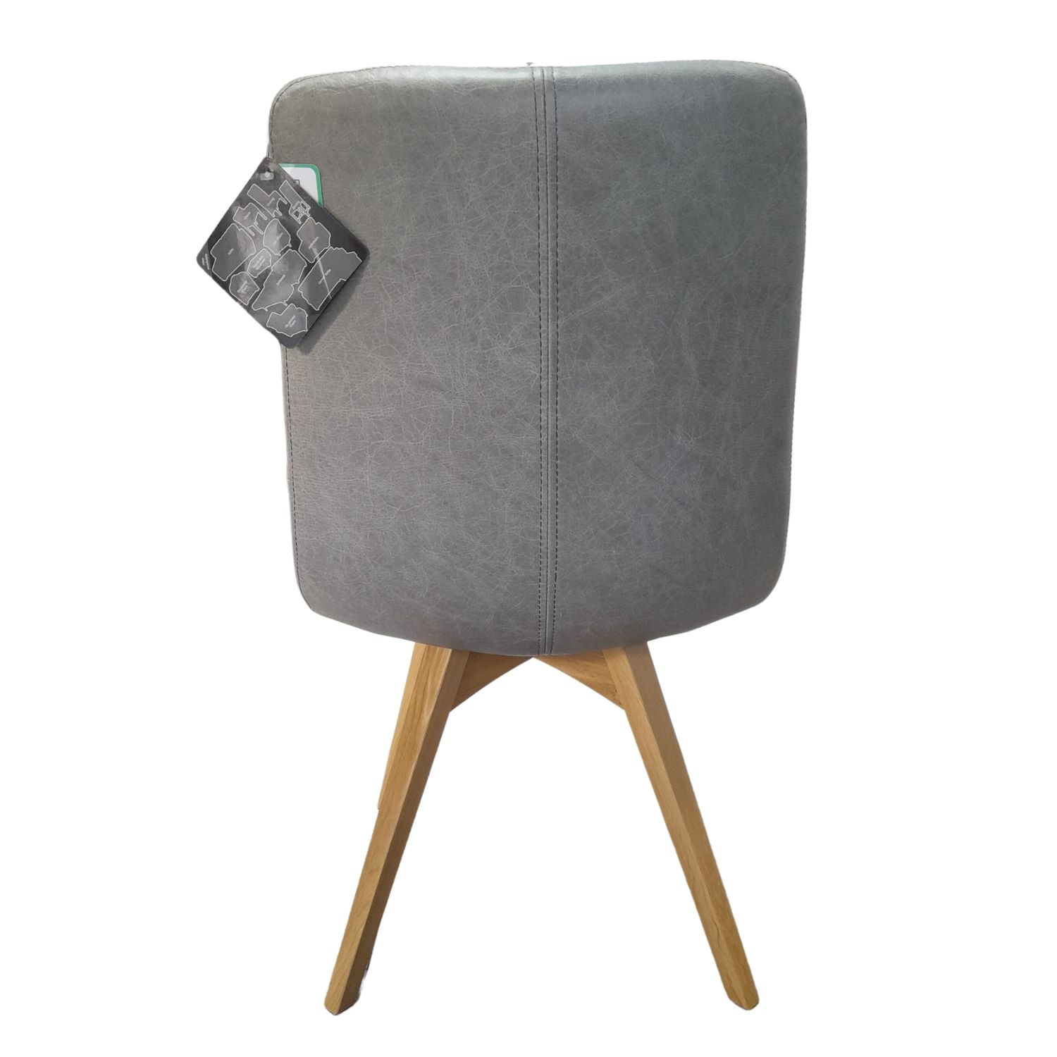Allegro Grey Cerato Leather Dining Chair - IMPERFECT EX DISPLAY